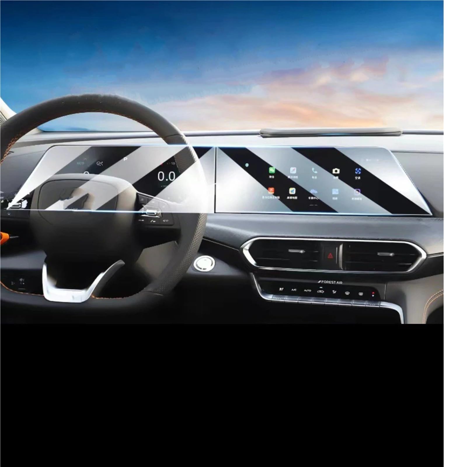 Für Changan Für Uni-t Für Einheit 2022 2023 LCD Autoradio GPS Navigation Gehärtetes Glas Und Armaturenbrett Bildschirm Filmschutz Navigation Schutzfolie Navigations-Displayschutz(12.3 inch) von IMMLSX