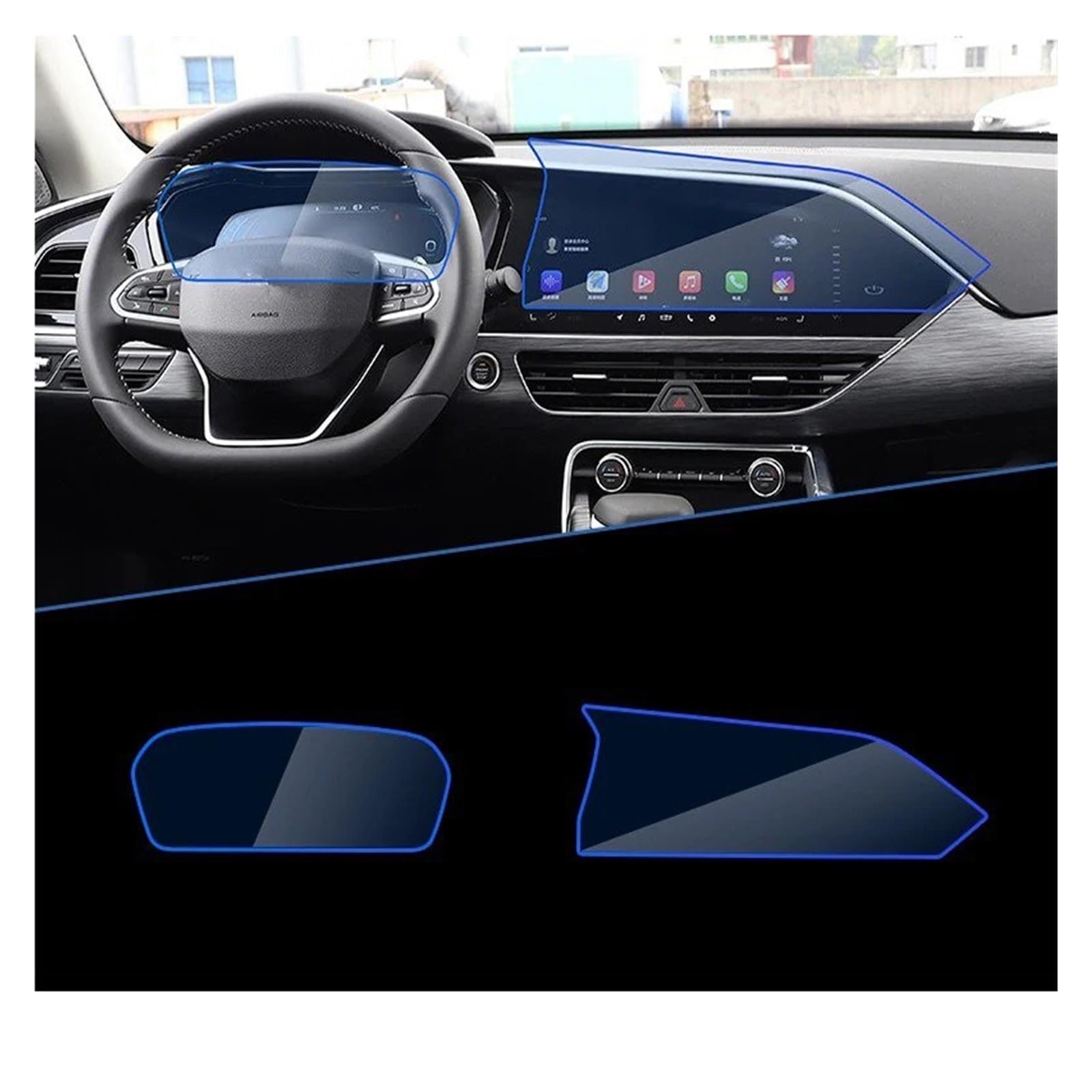 Für Geely Für Tugella FY11 2019 2020 Autonavigationsinstrumentenfolie Passend Für Vollbildschutz Aus Gehärtetem Glas Zubehör Navigation Schutzfolie Navigations-Displayschutz(GPS and Instrument) von IMMLSX