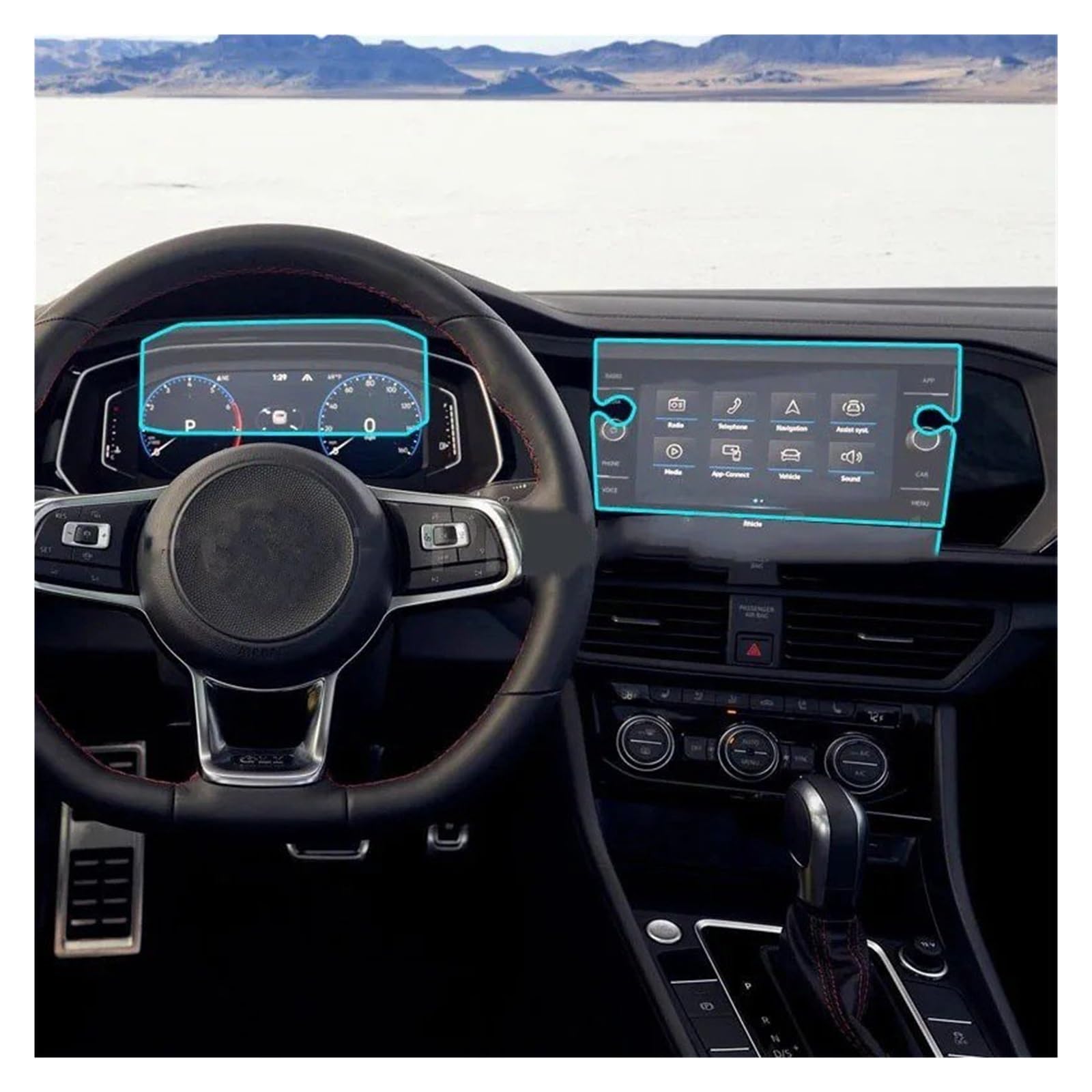 Für Jetta Für SEL 2019 2020 2021 Auto Navigtion Gehärtetem Glas LCD Screen Schutz Film Aufkleber Schutz Dashboard Navigation Schutzfolie Navigations-Displayschutz(GPS and Instrument) von IMMLSX