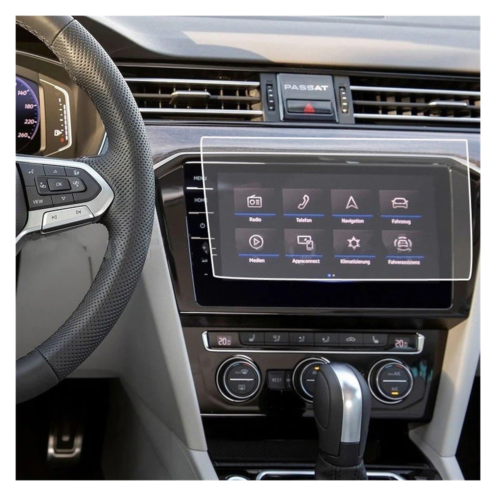 Für Passat Für B8 9,2 Zoll 2018 2019 2020 Auto-Navigations-Bildschirm Auto-Innenraumschutz Gehärtetes Glas Schutz Navigation Schutzfolie Navigations-Displayschutz von IMMLSX