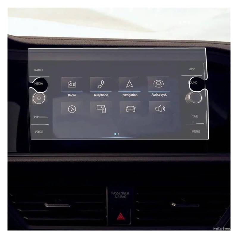 Für Tiguan 2021 2022 8 Zoll Auto Infotainment Radio GPS Navigation Displayschutzfolie Armaturenbrett Gehärtetes Glas Film Navigation Schutzfolie Navigations-Displayschutz(for GPS) von IMMLSX