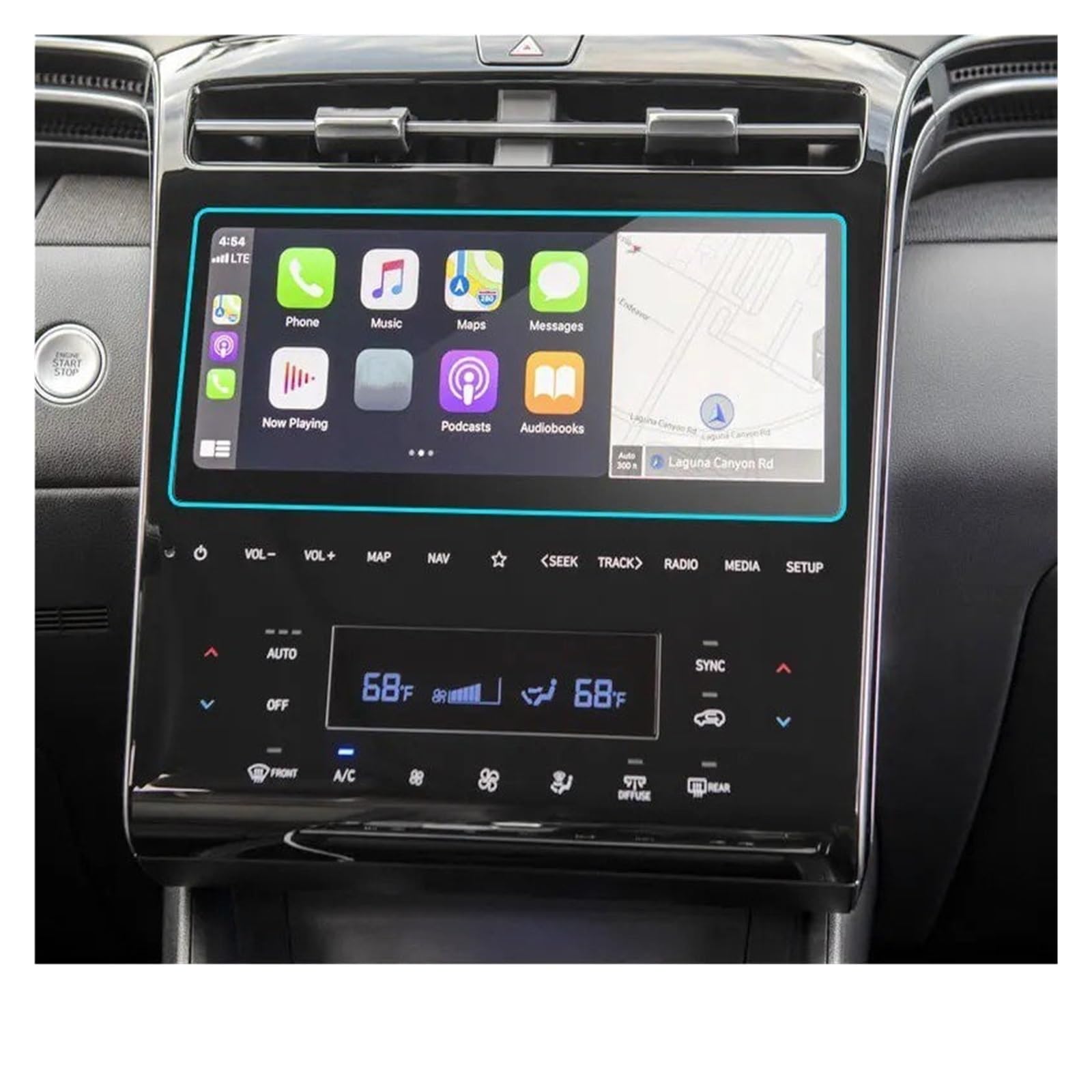 Für Tucson Für NX4 2021 10 Zoll Auto-Navigations-Displayschutzfolie Auto-Innenraum-Schutzaufkleber Zubehör PET-Displayschutzfolie Navigation Schutzfolie Navigations-Displayschutz von IMMLSX