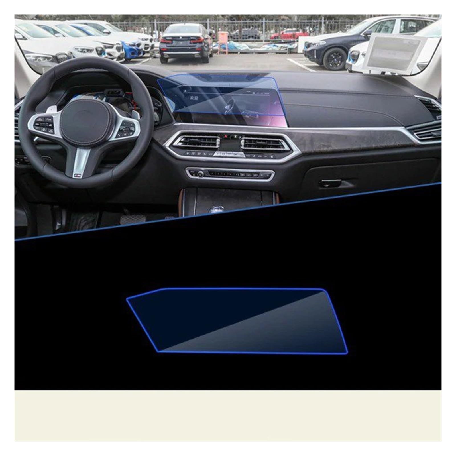 Für X5 Für MK4 G05 2019~2022 Autonavigationsinstrument Auto Rücksitzanzeige Film Touch Vollbildschutz Gehärtetes Glas Navigation Schutzfolie Navigations-Displayschutz(GPS) von IMMLSX