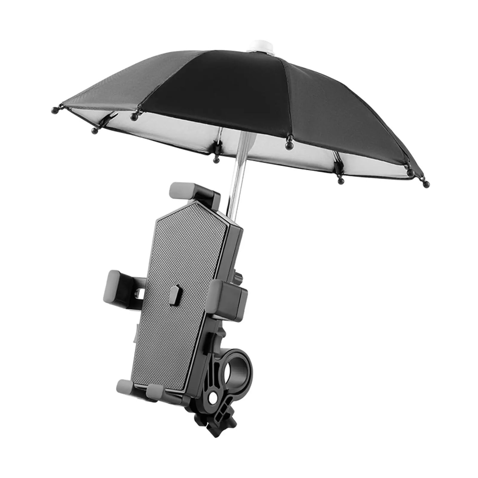 Handyhalterung Motorrad Telefonhalter Für Den Lenker 360 ° Drehbar Motorrad-Telefonhalter Halterung Dekoratives Motorradzubehör Handyhalter Fahrrad(Black with Umbrella) von IMMLSX