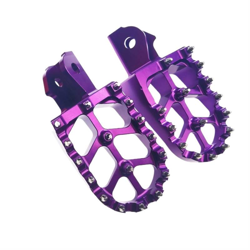 Motorrad Fußrasten Für CRF150F 2003-2023 Motorrad Fußstützen Fußrasten Fußstützen Pegs Pedale Fussrasten Pedal(Purple) von IMMLSX