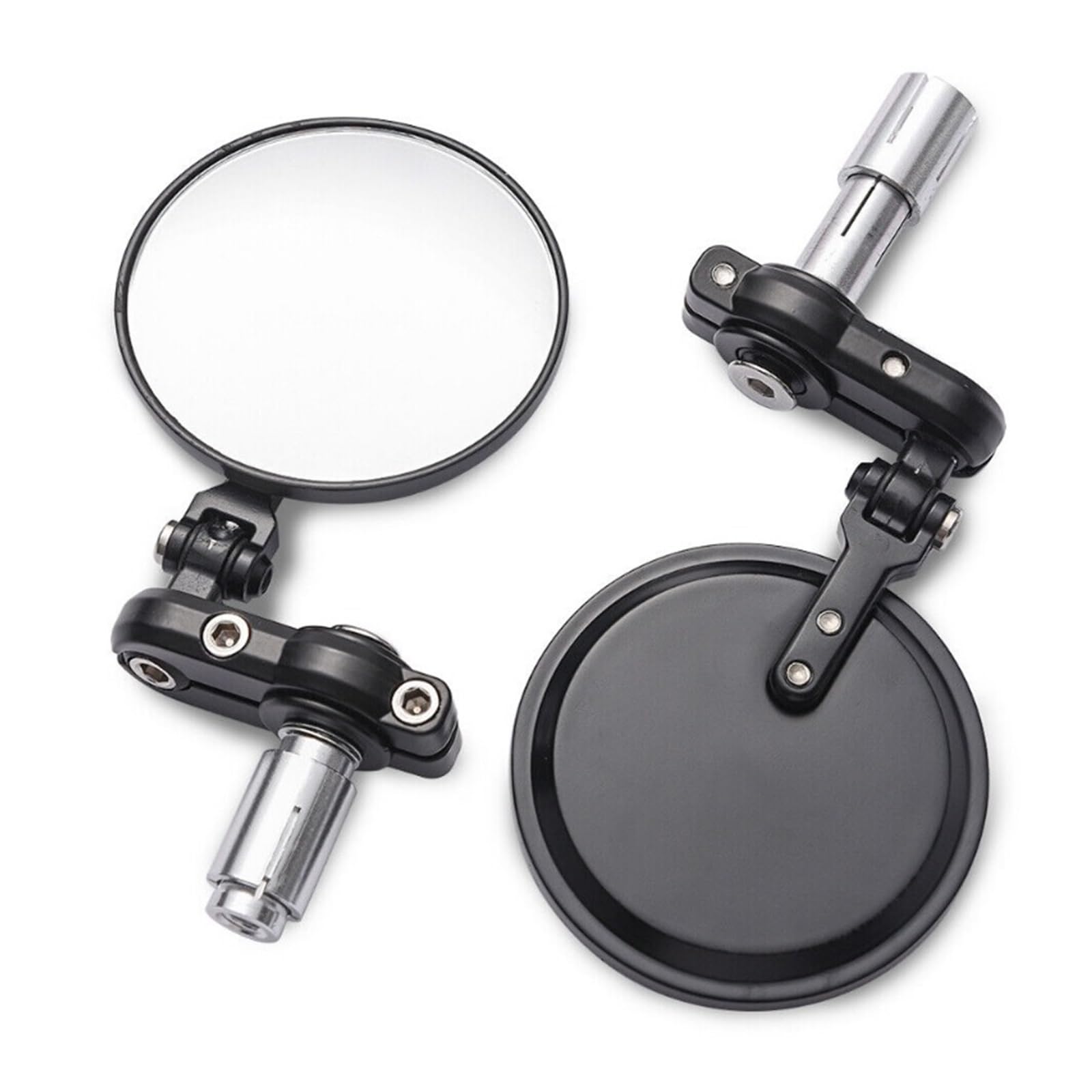 Motorrad Rückseitenspiege 2 Teile/Satz 22mm Universal Motorrad Spiegel Aluminium Schwarz Griff Bar End Rearview Außenspiegel Motor Motorrad Seitenspiegel von IMMLSX