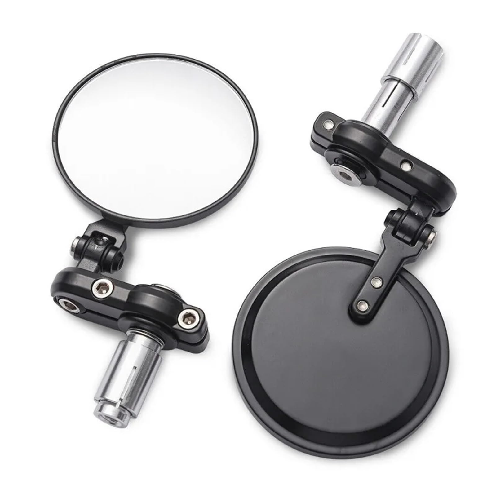 Motorrad Rückseitenspiege 2 Teile/Satz 22mm Universal Motorrad Spiegel Aluminium Schwarz Griff Bar End Rearview Außenspiegel Motor Zubehör Motorrad Seitenspiegel von IMMLSX