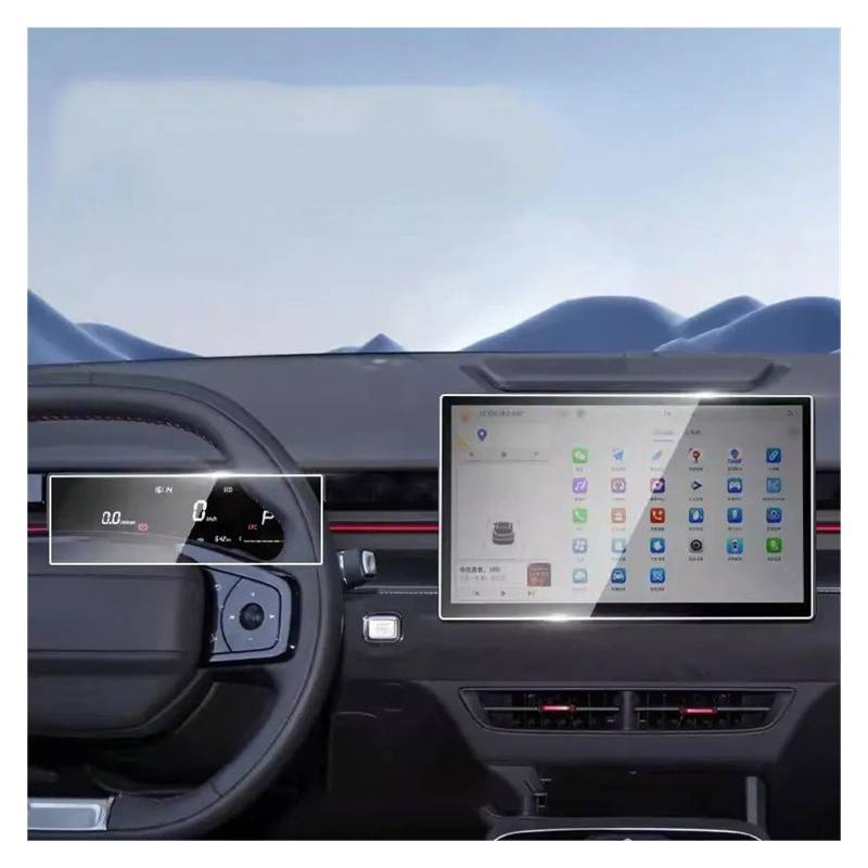 Navigation Schutzfolie Für Jetour Für Schneidigen 2022 2023 Gehärtetem Glas Screen Protector Film 12,8 Zoll Auto GPS Center Touch Display Und Dashboard Navigations-Displayschutz(GPS and Dashboard) von IMMLSX