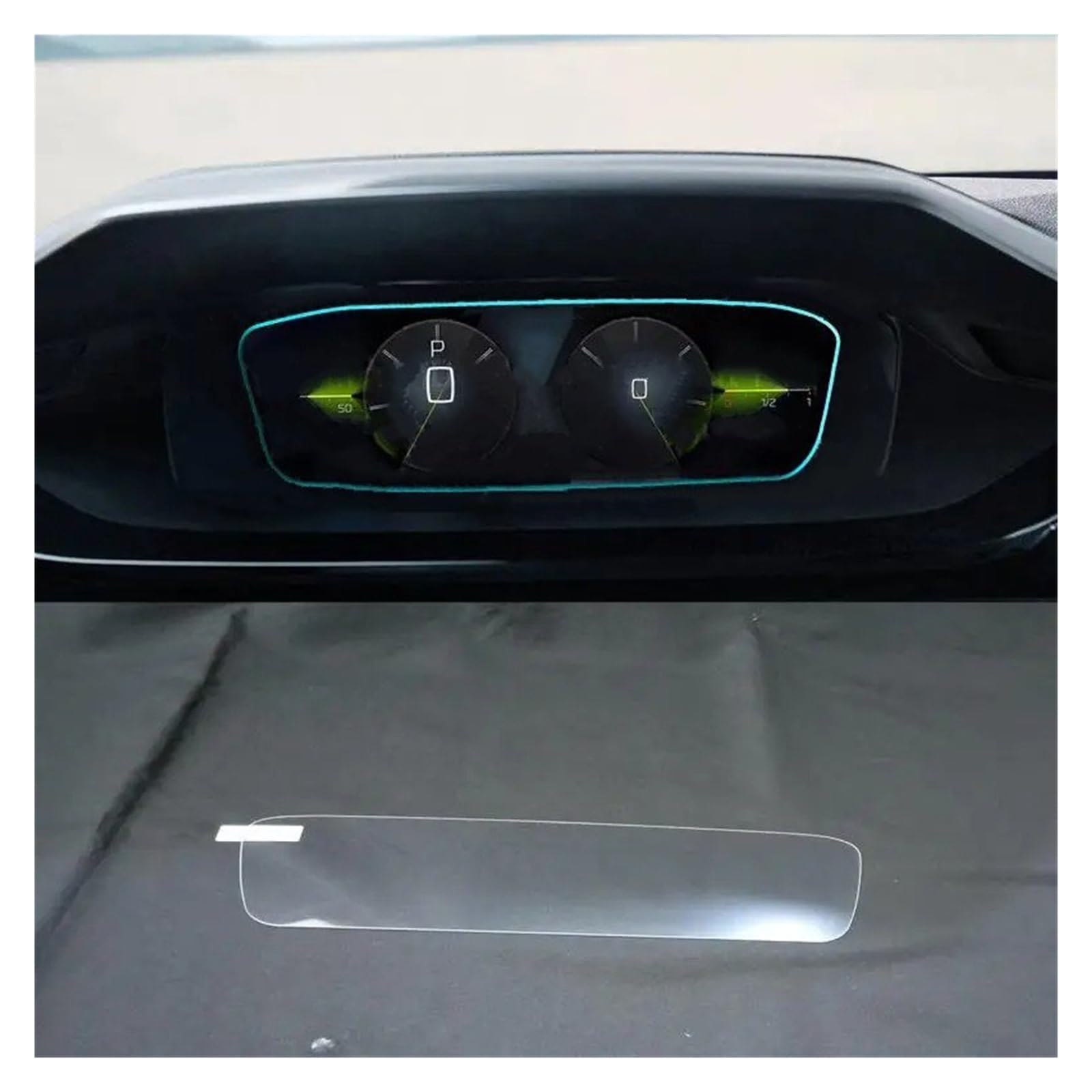 Navigation Schutzfolie Für Peugeot 308 408 Für GT Für Hybrid 2023 Gehärtetes Glas Screen Protector 10 Zoll Auto GPS Navigation LCD Bildschirm Anti-scratch-Film Navigations-Displayschutz(Instrument pro von IMMLSX