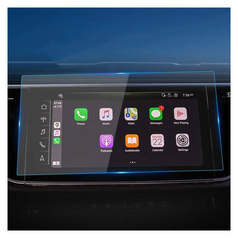 Navigation Schutzfolie Für Q7 2023 Auto Aufkleber Screen Protector Navigator Display Gehärtetem Glas Schutz Film Auto Fahrzeuge Navigations-Displayschutz(Blue) von IMMLSX