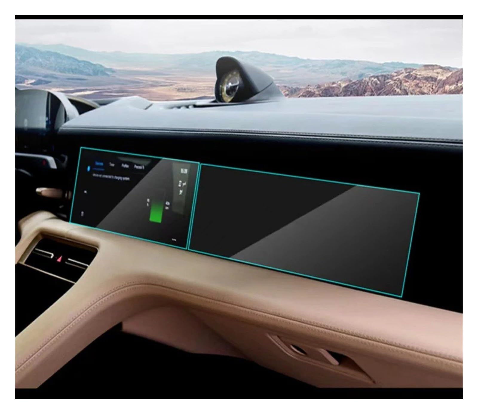 Navigation Schutzfolie Für Taycan 2020–2022 Auto-LCD-GPS-Navigation Gehärtetes Glas Und Armaturenbrett-Bildschirmschutzfolie Navigations-Displayschutz(Multimedia 2pcs) von IMMLSX