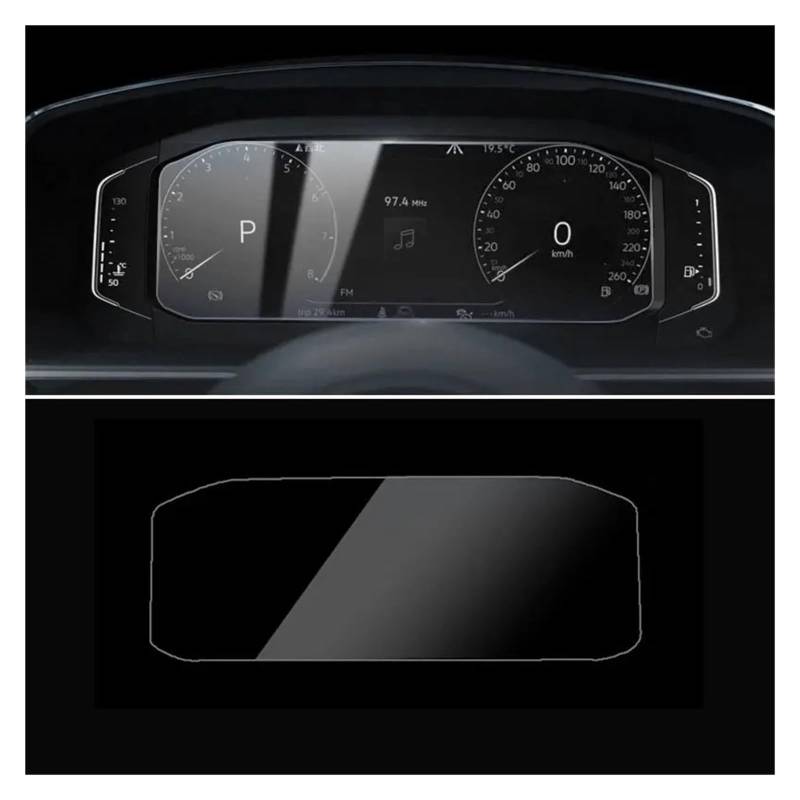 Navigation Schutzfolie Für VW Für Tiguan Für Mk2 2016-2018 Auto GPS Navigation Gehärtetem Glas Screen Protector Stahl Portective Film Navigations-Displayschutz(for Instrument) von IMMLSX