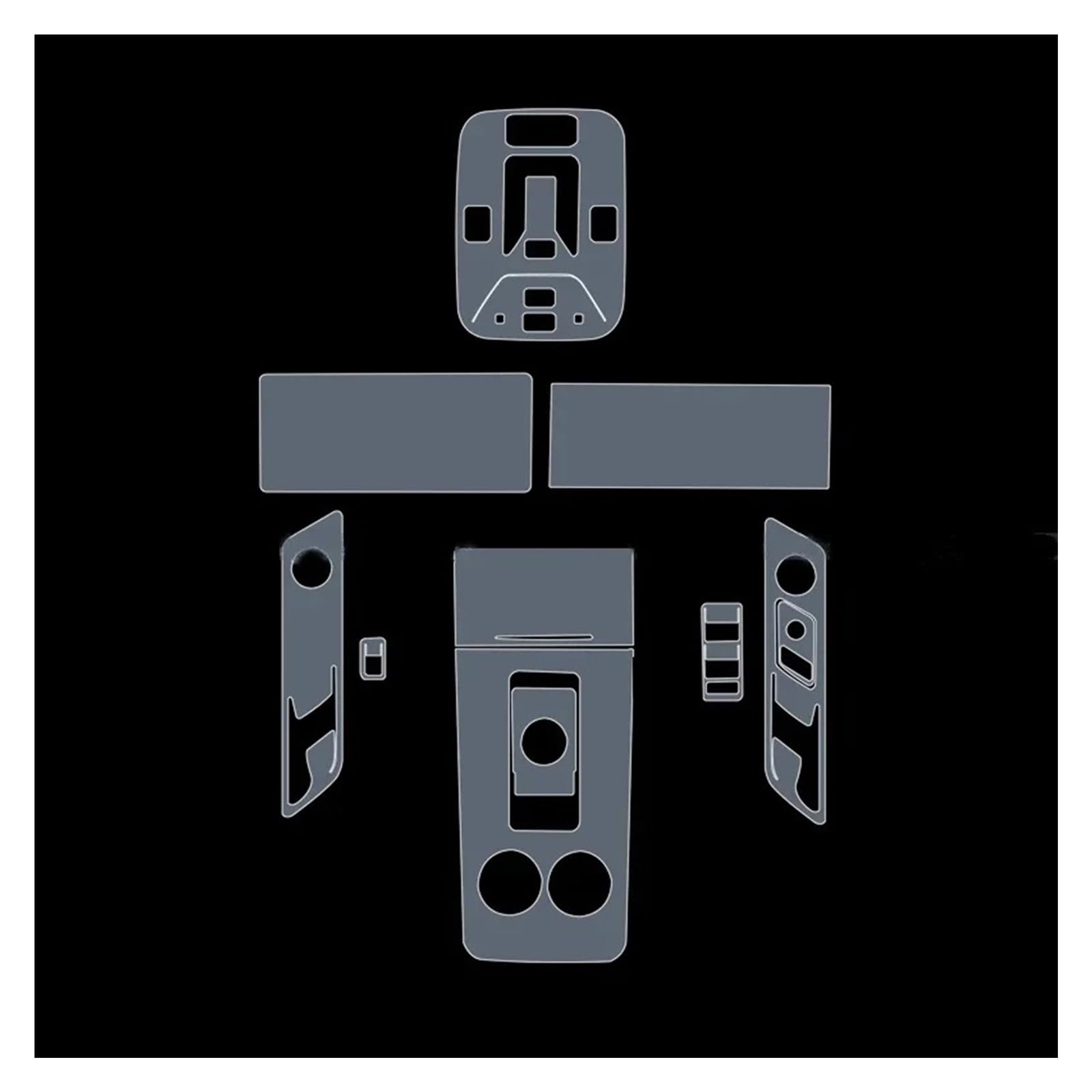 PanelMittelkonsole Für AIWAYS Für U5 2021-23 TPU Auto Innen Getriebe Shift-Taste Bildschirm Zentrale Steuerung Navigation Dashboard Transparente Schutz Film Innenraum Abdeckung Trim(RHD Full Set) von IMMLSX