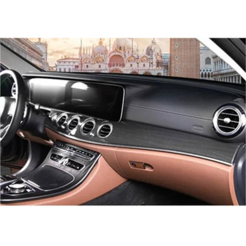 PanelMittelkonsole Für Benz E Klasse W213 2016-2018 LHD Carbon Faser Farbe Auto Dashboard Panel Streifen Center Console Trim Abdeckung ABS Innenraum Abdeckung Trim(Model A) von IMMLSX