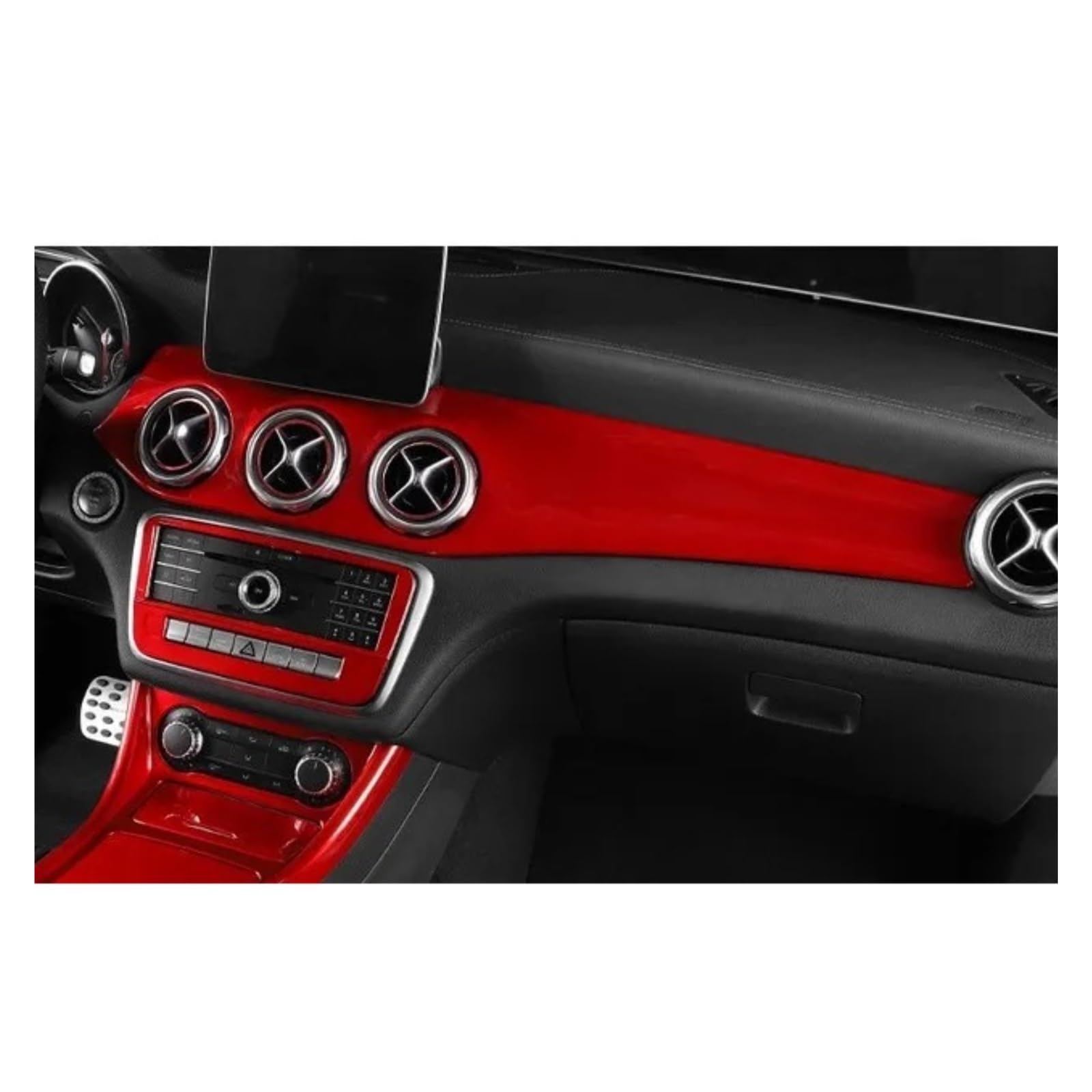 PanelMittelkonsole Für Benz Für CLA 250 W117 Für GLA220 Für AMG Für CLA 45Air Outlet Abdeckung Instrument Trim Streifen Zentrale Bedienfeld Instrument Panel Trim Innenraum Abdeckung Trim(Bright red 2) von IMMLSX