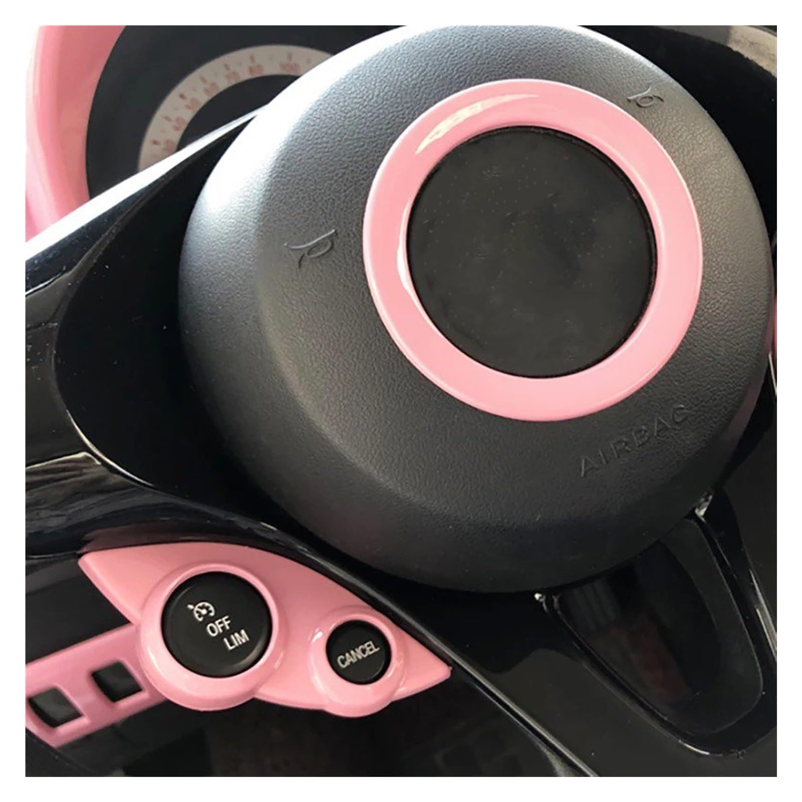 PanelMittelkonsole Für Bezn Für Smart 453 Für Fortow Für Forfour Lenkrad Taste Abdeckung Dekoration Rahmen Zubehör Auto Modifikation Liefert Innenraum Abdeckung Trim(Pink) von IMMLSX