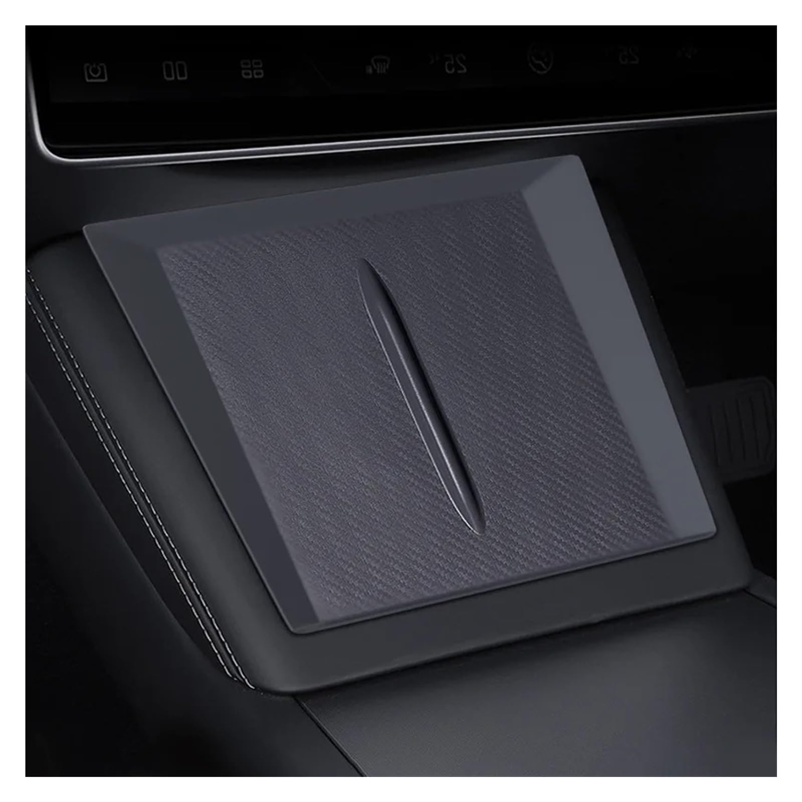 PanelMittelkonsole Für Tesla Für Modell 3 2024 Für Highland Drahtlose Lade Silikon Pad Center Control Lagerung Box Armlehne Box Unten Nicht-Slip Matte Innenraum Abdeckung Trim(Gray) von IMMLSX