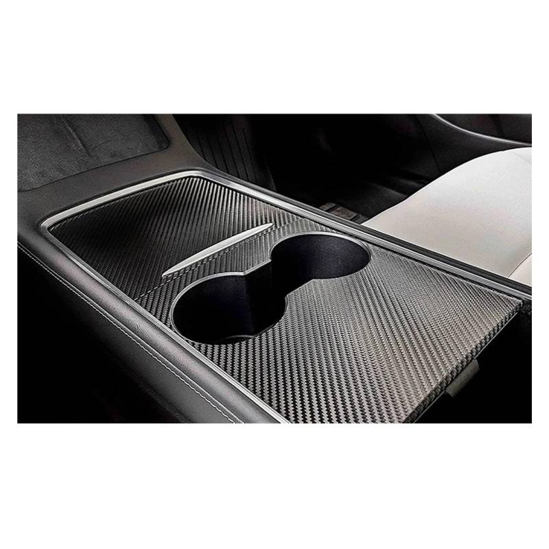 PanelMittelkonsole Für Tesla Für Modell Y Für Modell 3 Glänzend ABS Carbon Faser Muster Center Console Dashboard Abdeckung Türschloss Schalter Trim Anzug Kit Innenraum Abdeckung Trim(Center Console Co von IMMLSX