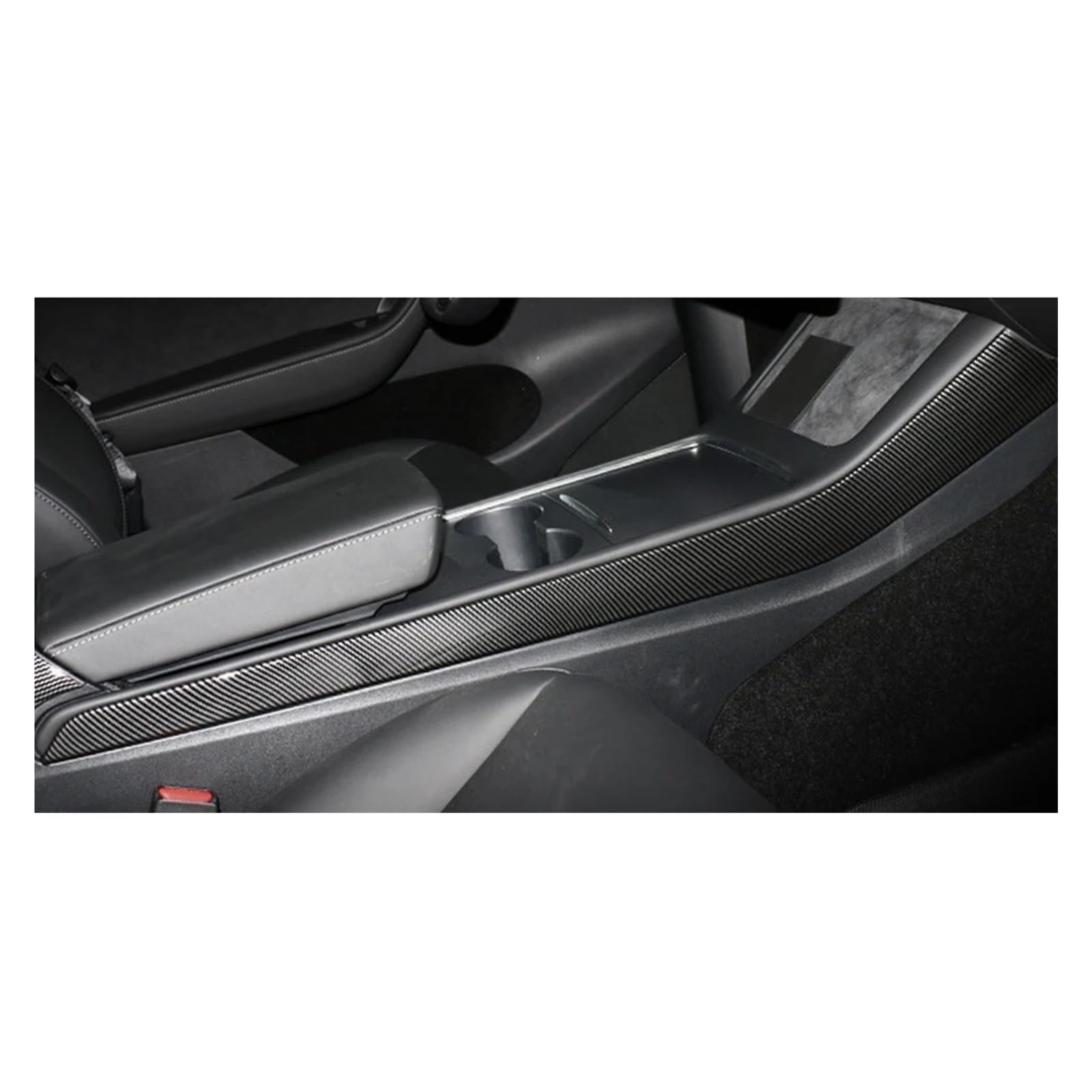 PanelMittelkonsole Für Tesla Für Modell Y Für Modell 3 Glänzend ABS Carbon Faser Muster Center Console Dashboard Abdeckung Türschloss Schalter Trim Anzug Kit Innenraum Abdeckung Trim(Console Side Cove von IMMLSX