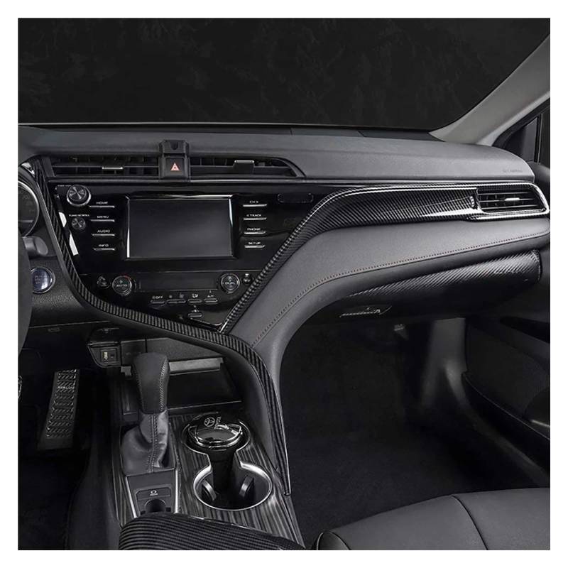 PanelMittelkonsole Für Toyota Für Camry Für XV70 2018 2019 2020 2021 Carbon Faser Stil Interior Center Console Dashboard Panel Streifen Abdeckung Moulding Borte Innenraum Abdeckung Trim von IMMLSX