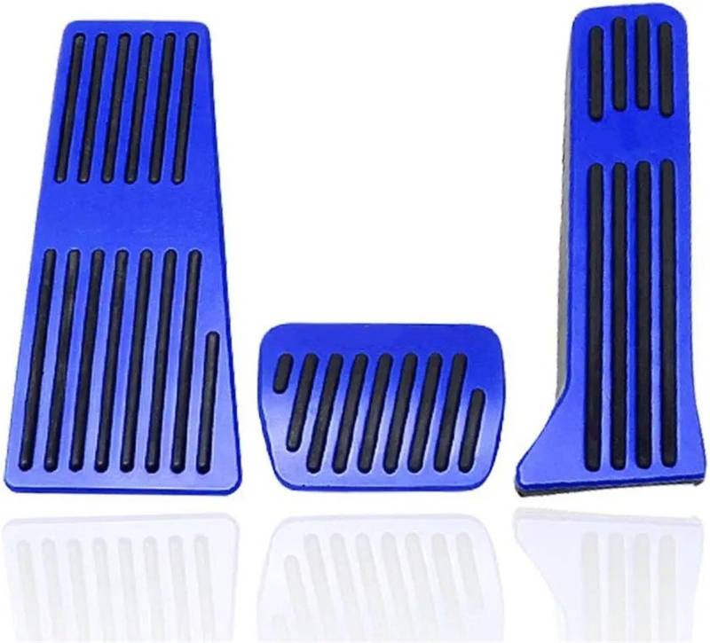 Pedale Abdeckung Für Mazda Für CX-5 2013-2023 Anti-Slip Kein Bohren Aluminium Rest Brems Gas Gaspedal Abdeckungen Fuß Pedal Pads Kit 3PCS Pedalabdeckung Pedalkappen(Blue) von IMMLSX