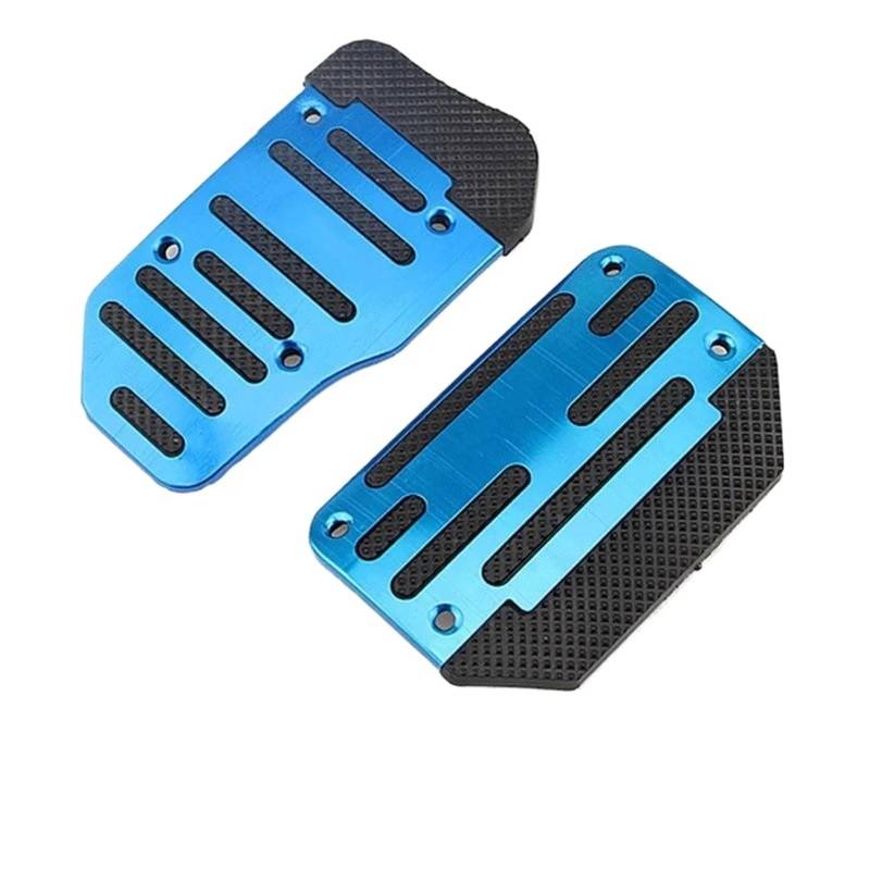 Pedale Abdeckung Racing Auto Sport Metall Manuelle Automatische Und Kupplung Gas Bremse Fuß Matte Set rutschfeste Pedal Pads Abdeckung Universal Zubehör Pedalabdeckung Pedalkappen(Blue 2 pcs) von IMMLSX