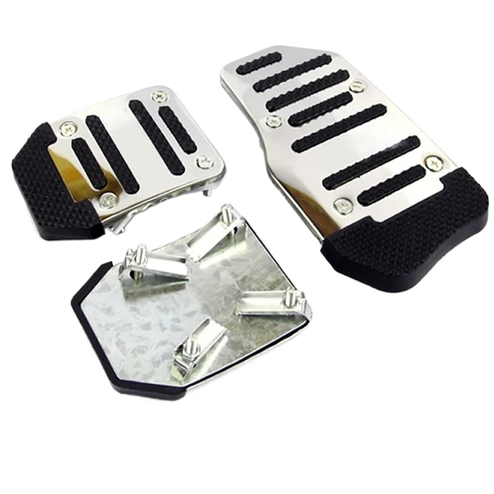 Pedale Abdeckung Racing Auto Sport Metall Manuelle Automatische Und Kupplung Gas Bremse Fuß Matte Set rutschfeste Pedal Pads Abdeckung Universal Zubehör Pedalabdeckung Pedalkappen(Silver 3 pcs) von IMMLSX