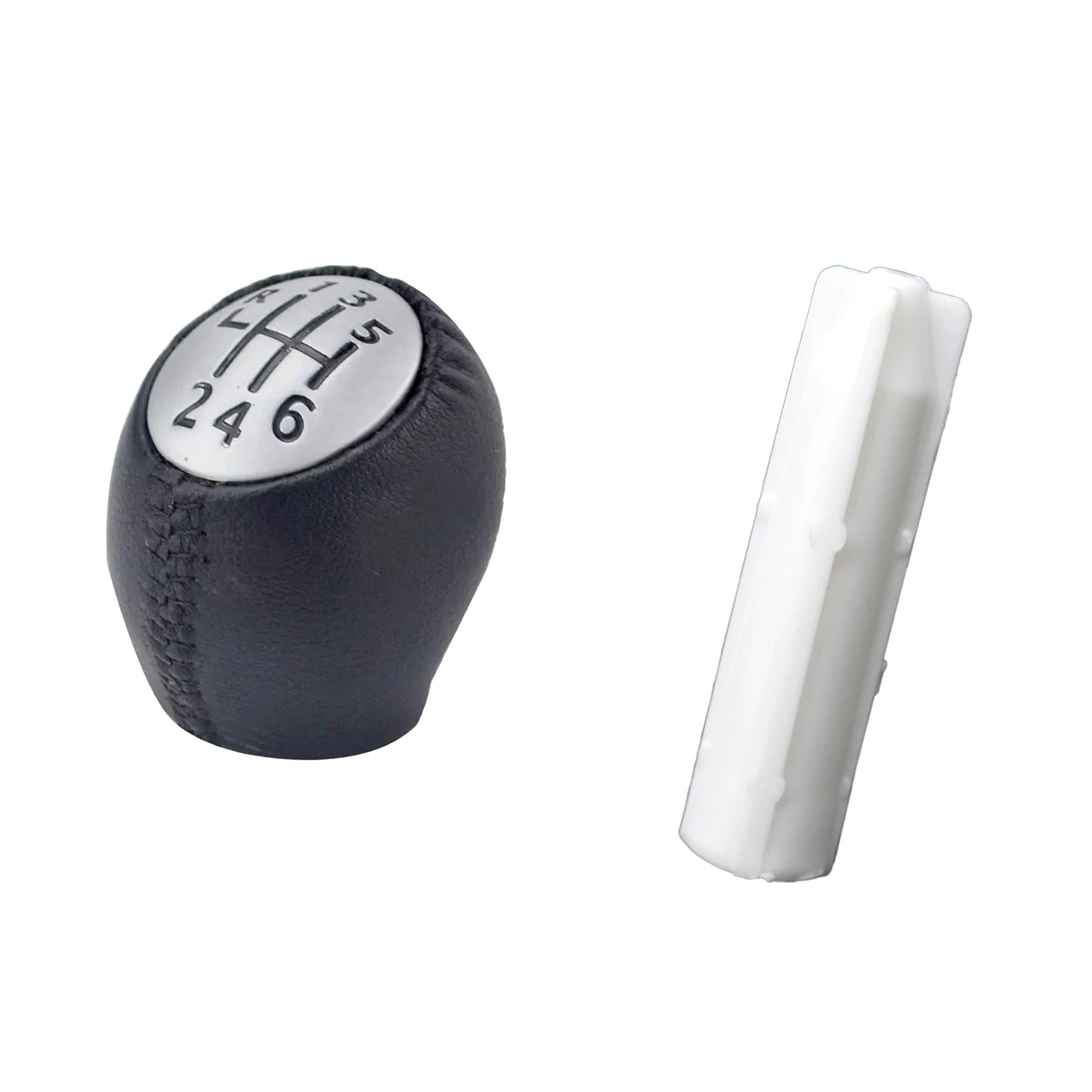 Schaltknauf Knauf Für Laguna II 2001-2008 Leder Handleball Adapter 6 Geschwindigkeit Schaltknauf Stick Stange Hebel Stift Innere Hülse Schaltknauf Kappe(1set) von IMMLSX