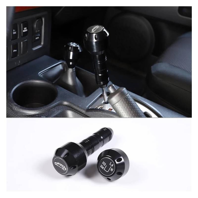 Schaltknauf Knauf Für Toyota FJ Für Cruiser 2007-2021 Zubehör Aluminium Legierung Geschwindigkeit Schaltknauf Hebel Shifter Stick Getriebe Kopf Shifter Knopf Kopf Schaltknauf Kappe(Style A Black) von IMMLSX