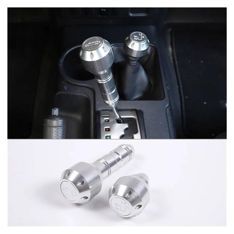 Schaltknauf Knauf Für Toyota FJ Für Cruiser 2007-2021 Zubehör Aluminium Legierung Geschwindigkeit Schaltknauf Hebel Shifter Stick Getriebe Kopf Shifter Knopf Kopf Schaltknauf Kappe(Style A Silver) von IMMLSX