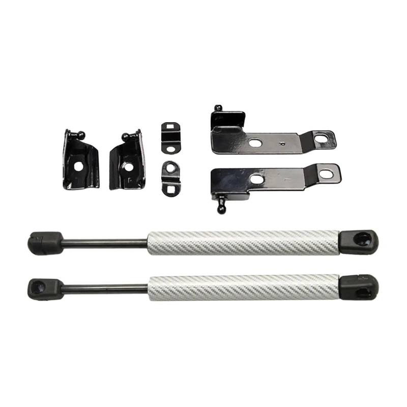 Stück Kofferraum Gasfeder Für Nissan Für Frontier Für Navara D40 Langlebig 2X Front Motorhaube Haube Strut Lift Unterstützt Auto Zubehör Heckklappe Gasdruckfeder(CarbonFiber Silver) von IMMLSX