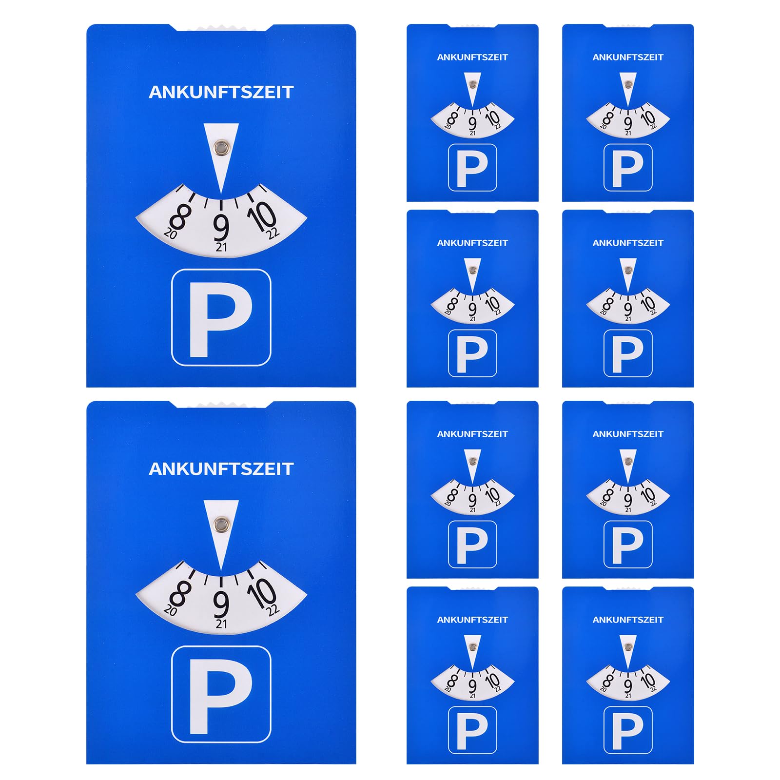 IMPPTE 10 Stück Parkscheibe Auto 11x15cm Blau Parkscheiben Papier Parkuhr Parking Disc für KFZ Auto Parken Park Scheibe Parkuhr aus Pappe von IMPPTE