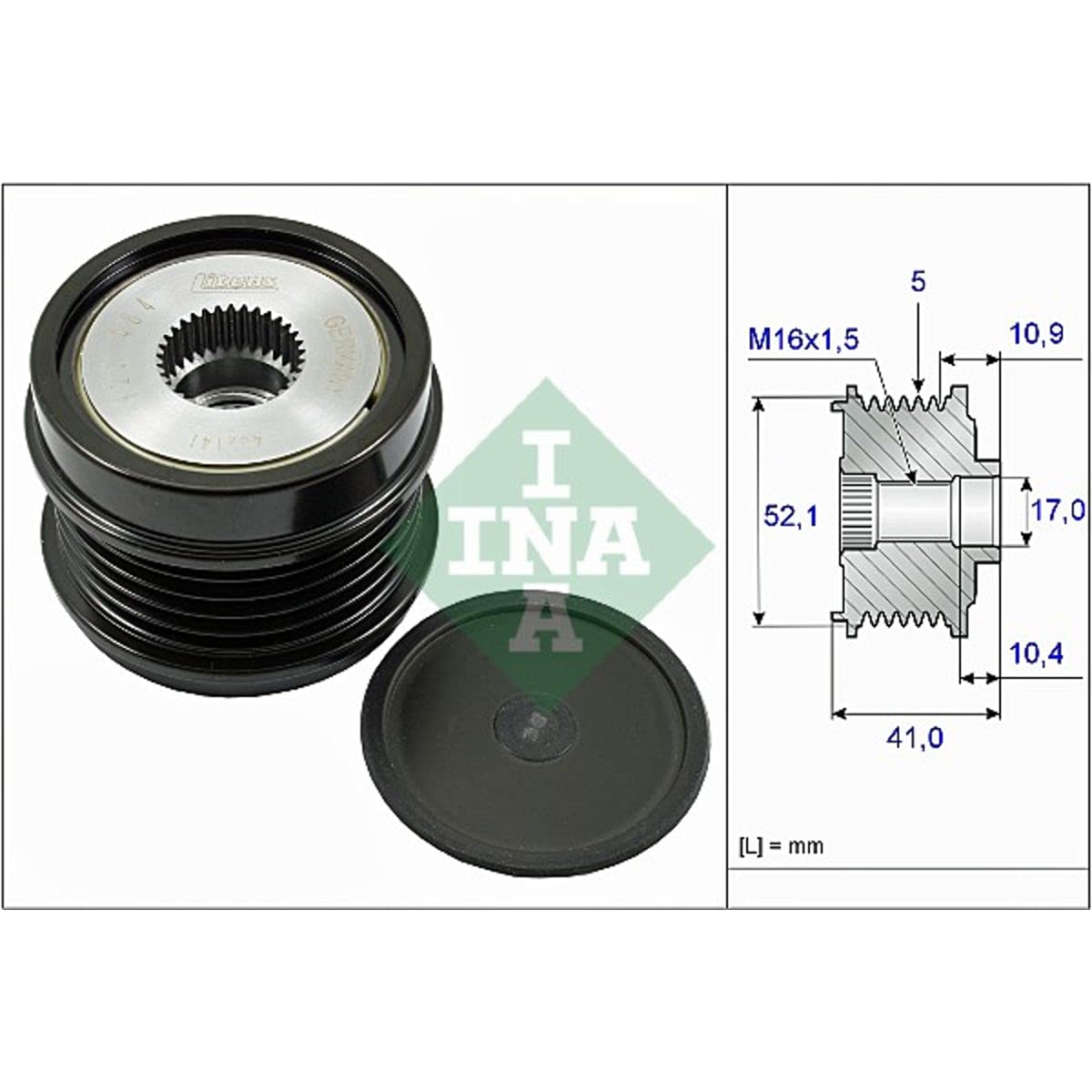 INA 535027210 Riemenscheibe Lichtmaschine VL von INA