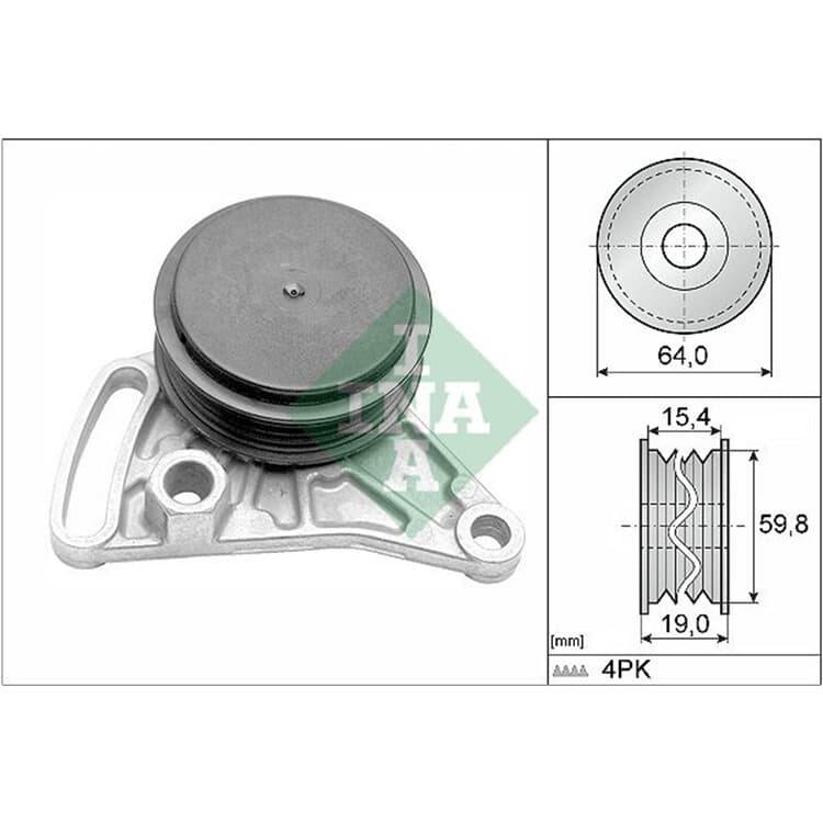 Ina Spannrolle f?r Keilrippenriemen Audi A4 A6 Cabriolet Skoda Superb VW Passat von INA