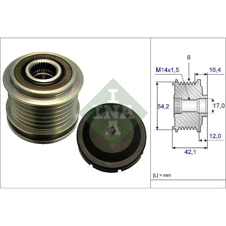 Ina Generatorfreilauf Alfa Dodge Fiat Ford Jeep Lancia Mazda Opel Volvo von INA