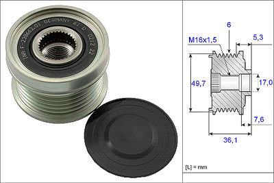 Schaeffler Ina Generatorfreilauf [Hersteller-Nr. 535013410] für Mercedes-Benz, Ssangyong von Schaeffler INA