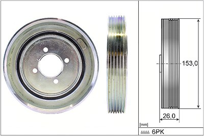 Schaeffler Ina Riemenscheibe, Kurbelwelle [Hersteller-Nr. 544004010] für Citroën, Fiat, Peugeot von Schaeffler INA