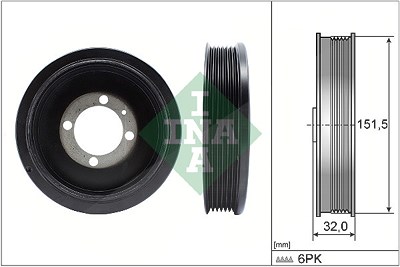 Schaeffler Ina Riemenscheibe, Kurbelwelle [Hersteller-Nr. 544012310] für Chevrolet, Opel von Schaeffler INA