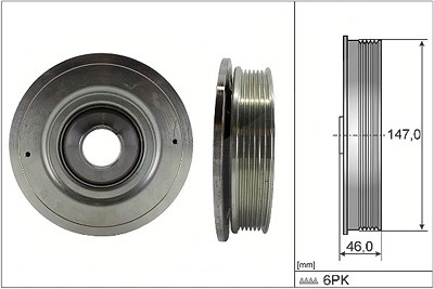 Schaeffler Ina Riemenscheibe, Kurbelwelle [Hersteller-Nr. 544009410] für Nissan, Opel, Renault von Schaeffler INA