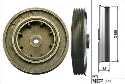 Schaeffler Ina Riemenscheibe, Kurbelwelle [Hersteller-Nr. 544010110] für Nissan, Opel, Renault von Schaeffler INA