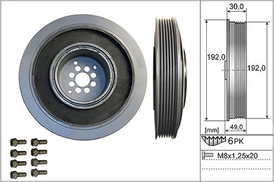 Schaeffler Ina Riemenscheibensatz, Kurbelwelle [Hersteller-Nr. 544010220] für Audi, VW von Schaeffler INA