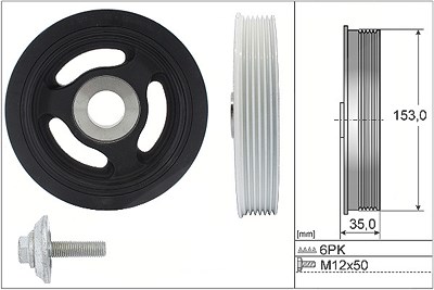 Schaeffler Ina Riemenscheibensatz, Kurbelwelle [Hersteller-Nr. 544010420] für Citroën, Ds, Fiat, Ford, Mazda, Mini, Opel, Peugeot, Suzuki, Volvo von Schaeffler INA