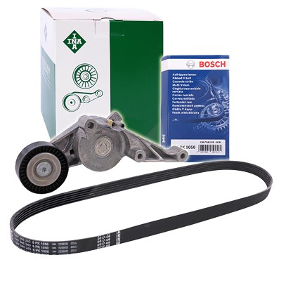 Schaeffler Ina Satz INA Riemenspanner +BOSCH Keilrippenriemen für Audi, Seat, Skoda, VW von Schaeffler INA