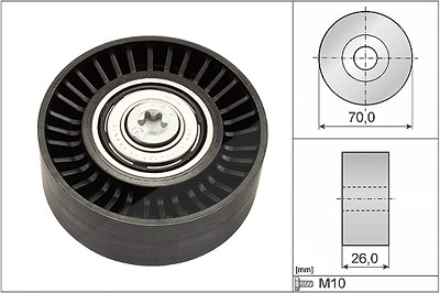 Schaeffler Ina Umlenk-/Führungsrolle, Keilrippenriemen [Hersteller-Nr. 532050510] für Alfa Romeo, Cadillac, Fiat, Lancia, Opel, Saab, Suzuki von Schaeffler INA