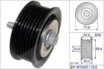 Schaeffler Ina Umlenk-/Führungsrolle, Keilrippenriemen [Hersteller-Nr. 532070010] für Chevrolet, Opel, Saab von Schaeffler INA