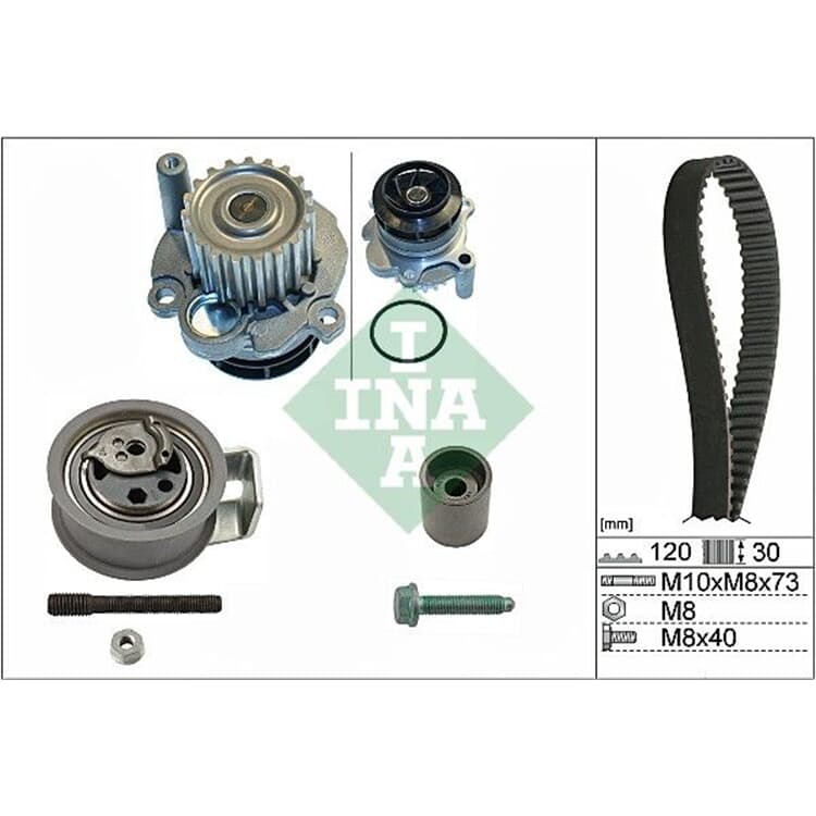 Ina Wasserpumpe + Zahnriemensatz Audi Ford Seat Skoda VW von INA