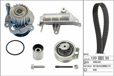 Schaeffler Ina Wasserpumpe + Zahnriemensatz [Hersteller-Nr. 530017730] für Audi, Ford, VW, Seat von Schaeffler INA