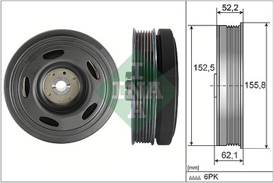 Schaeffler Ina Riemenscheibe, Kurbelwelle [Hersteller-Nr. 544051510] für Dacia, Renault, Nissan von Schaeffler INA