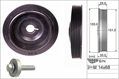 Schaeffler Ina Riemenscheibensatz, Kurbelwelle [Hersteller-Nr. 544009020] für Dacia, Infiniti, Lada, Mercedes-Benz, Nissan, Renault von Schaeffler INA