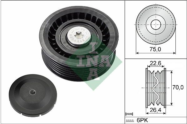 Umlenk-/Führungsrolle, Keilrippenriemen INA 532 0344 10 von INA